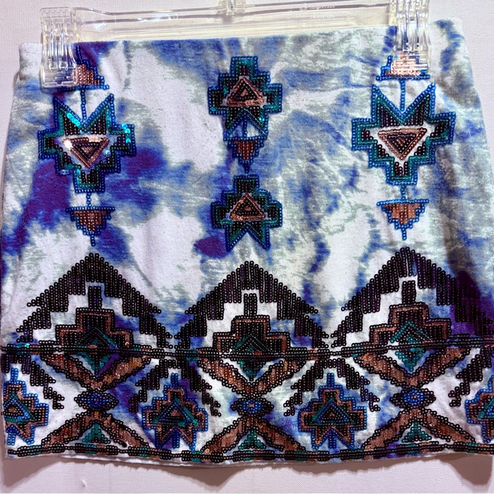 Express Black and White Sequin Pencil Mini Skirt Size-XS